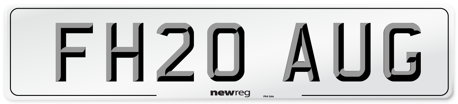 FH20 AUG Number Plate from New Reg